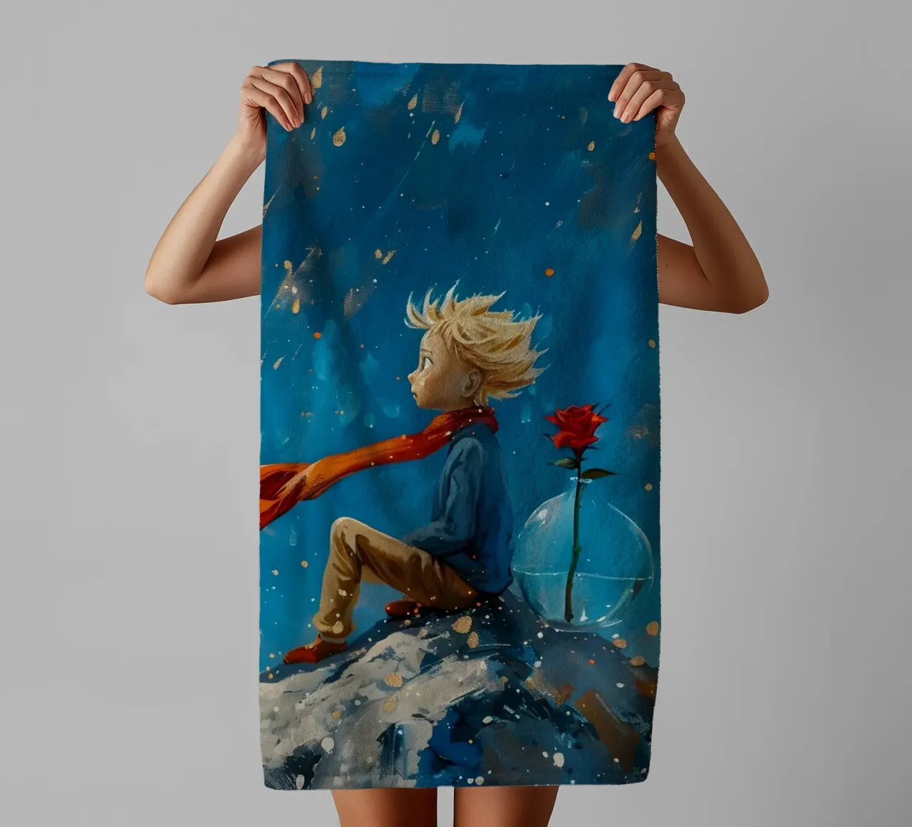 Il piccolo principe asciugamano da bagno da M-Ulrich-Digital Art