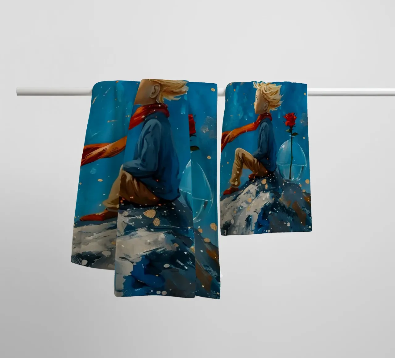 Il piccolo principe asciugamano da bagno da M-Ulrich-Digital Art