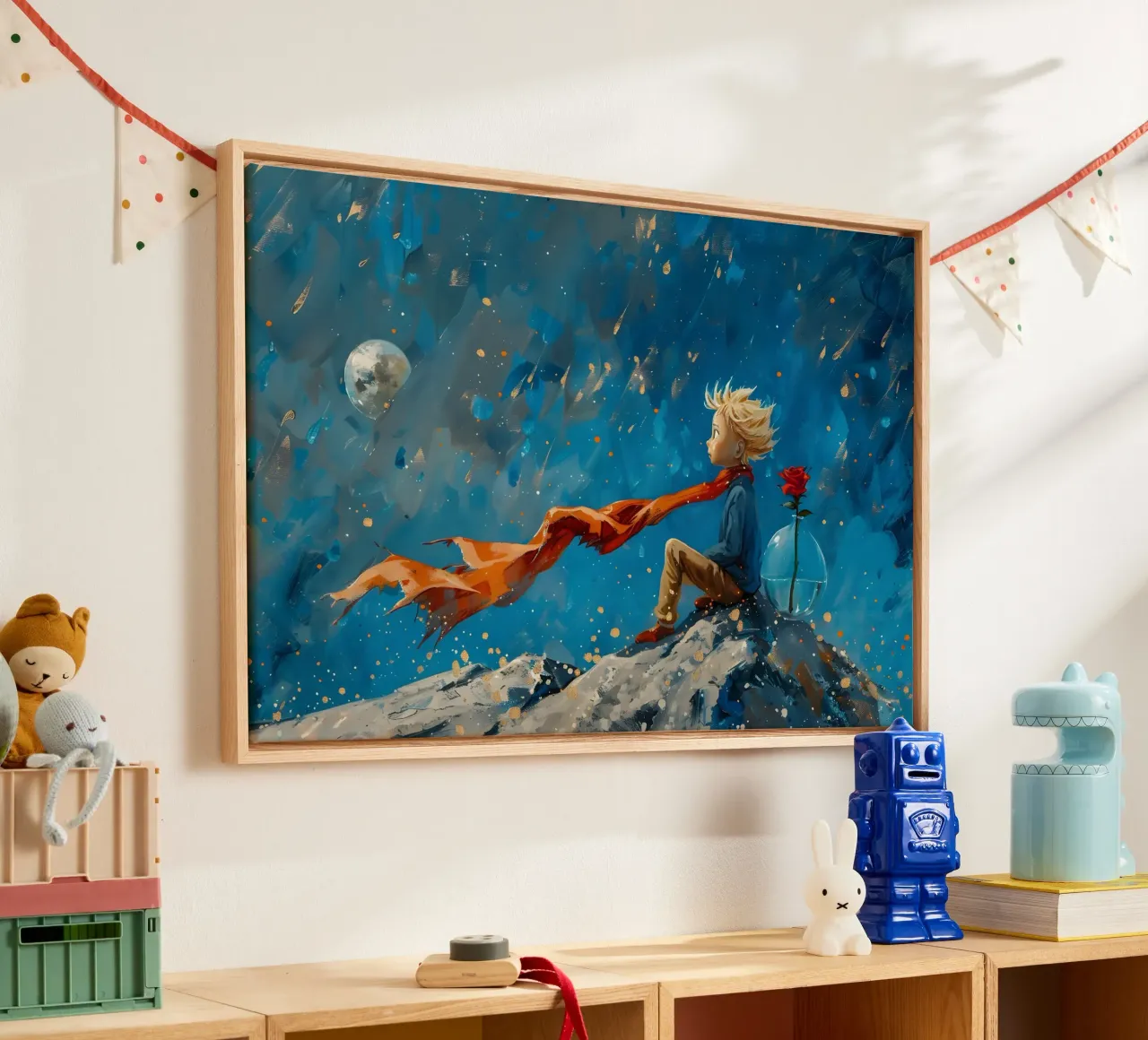 Il piccolo principe tela con Cornice a cassetta da M-Ulrich-Digital Art