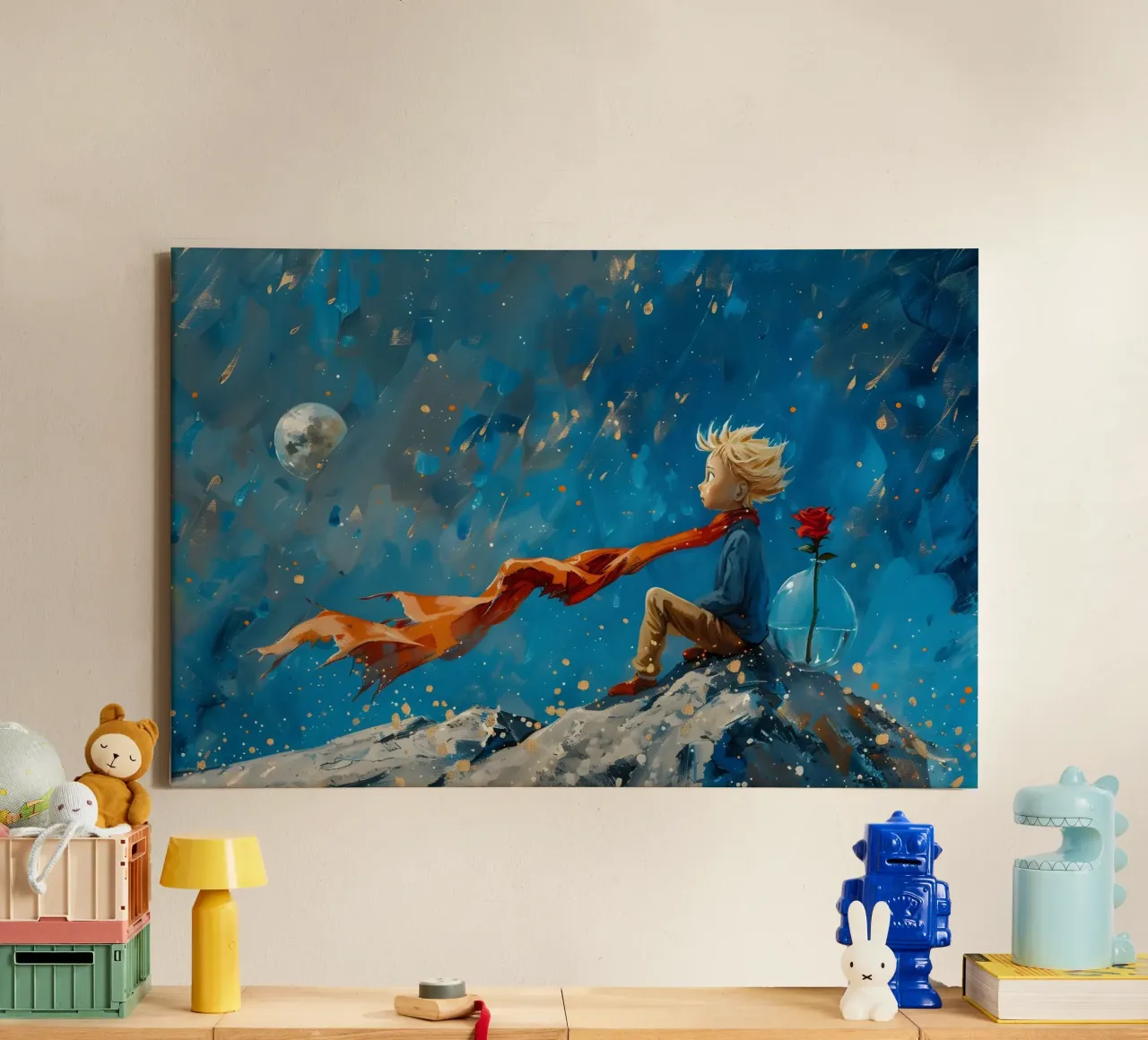 Il piccolo principe tela con Cornice a cassetta da M-Ulrich-Digital Art