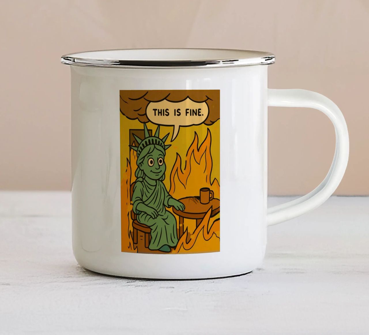 Statue of Liberty this is fine Emaille Tasse von ramosashop