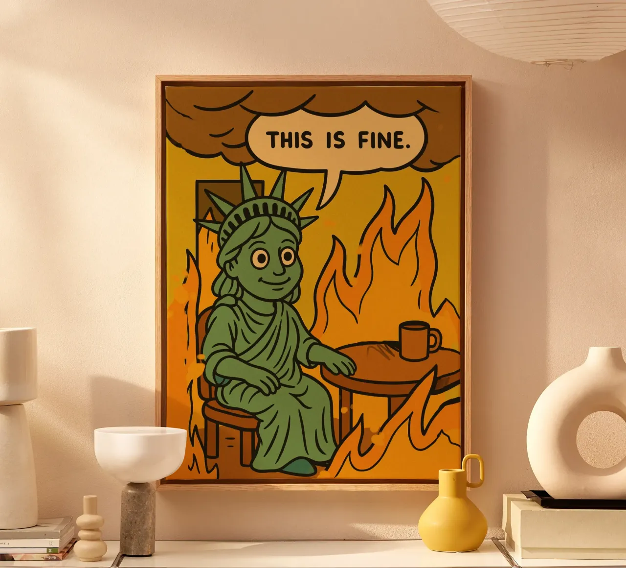 Statue of Liberty this is fine tela con Cornice a cassetta da ramosashop