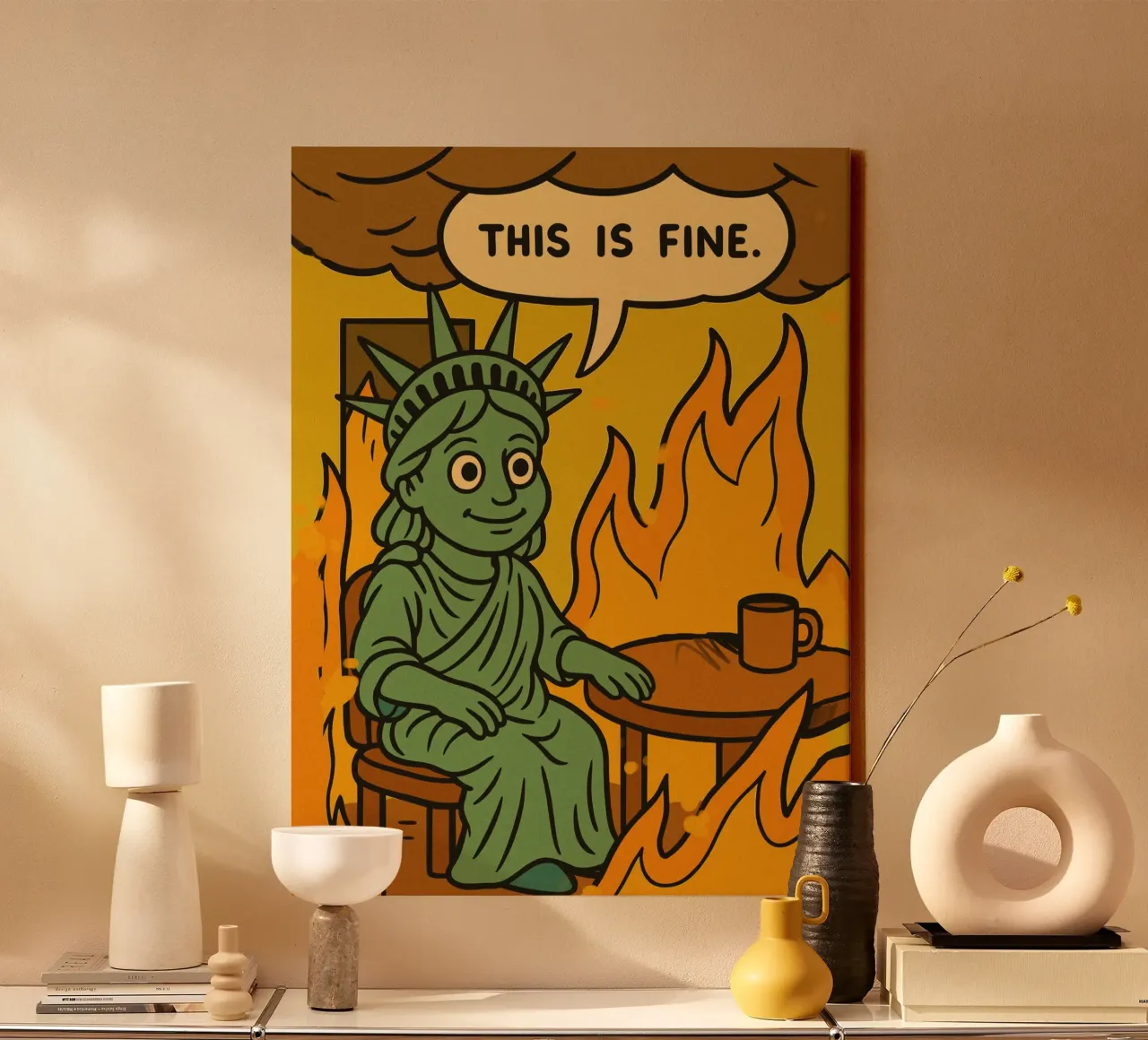 Statue of Liberty this is fine tela con Cornice a cassetta da ramosashop