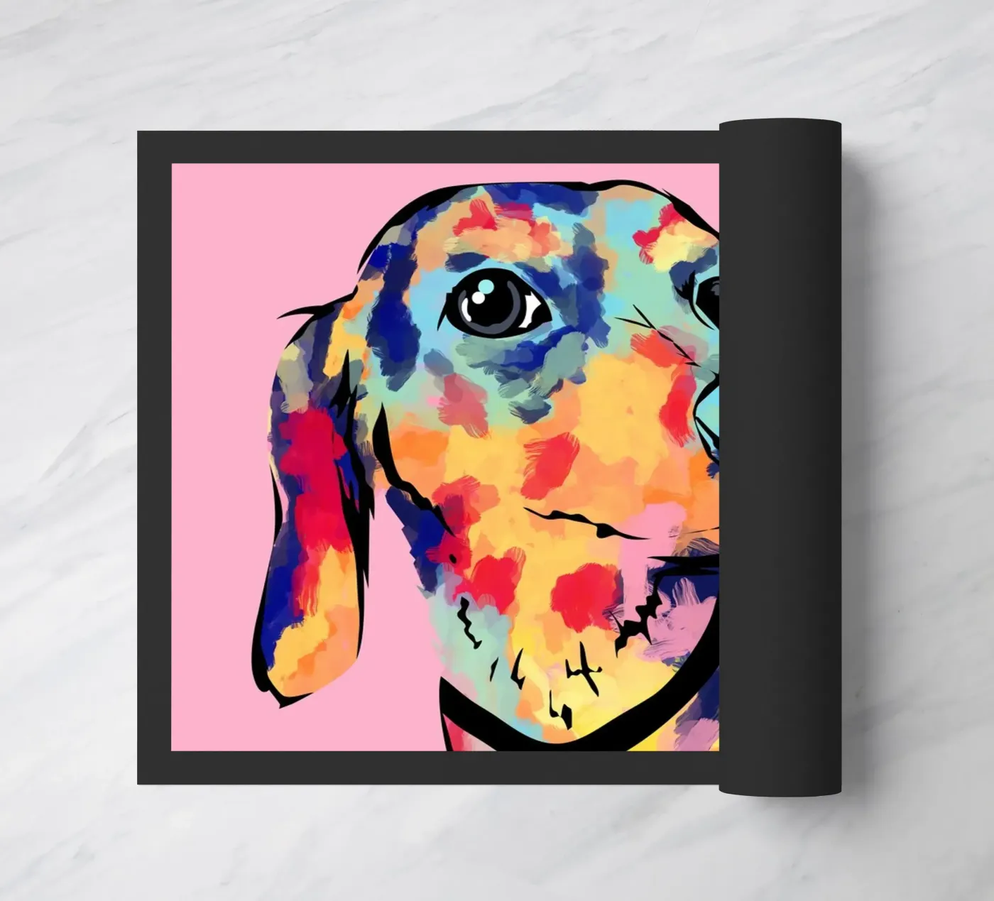 Rainbow Pup doormat by Kintsugi99