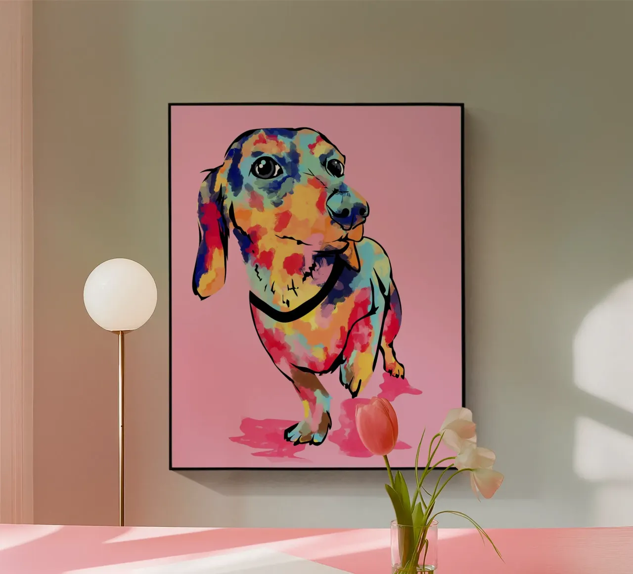 Regenboog Pup acryl van Kintsugi99