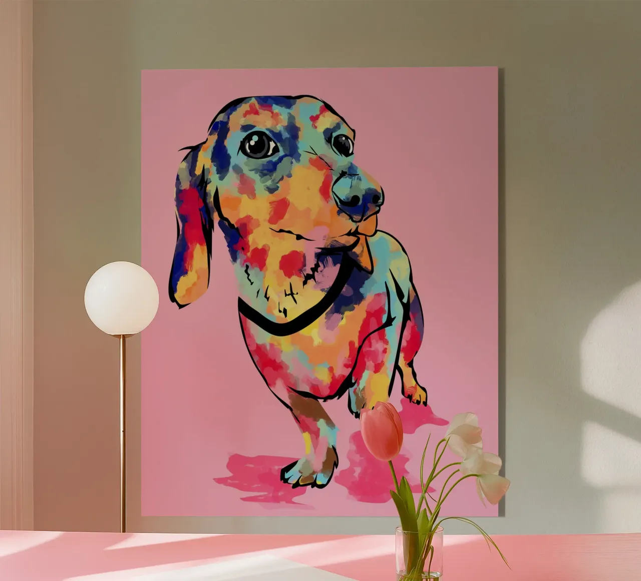 Regenboog Pup acryl van Kintsugi99