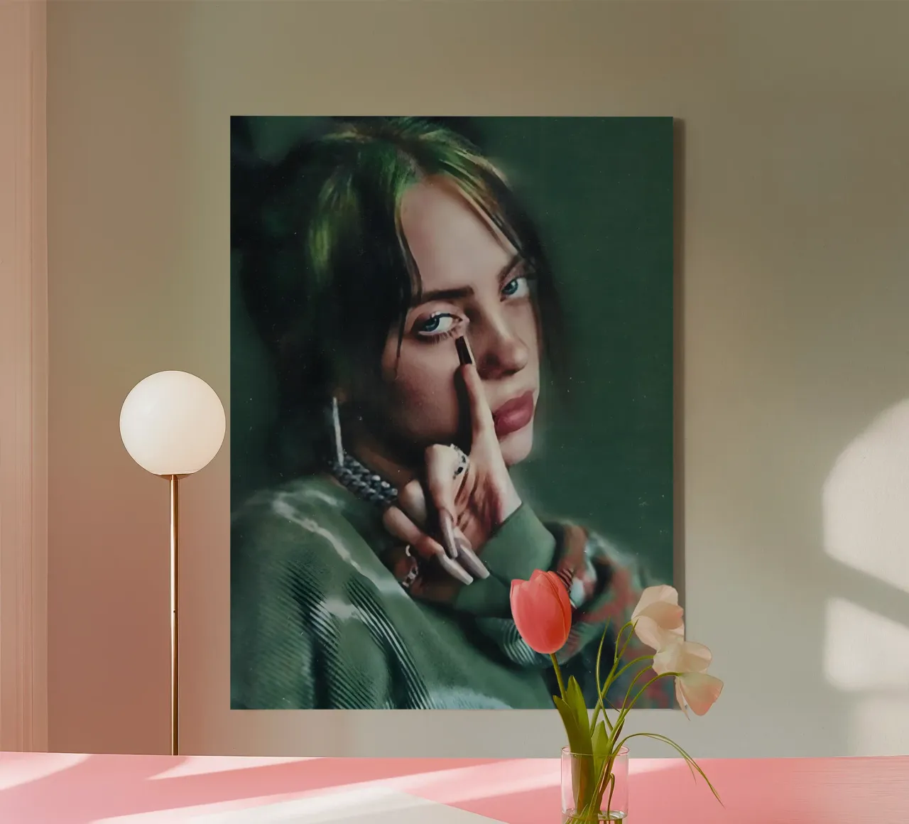 Billie Eilish tela da Low poly art