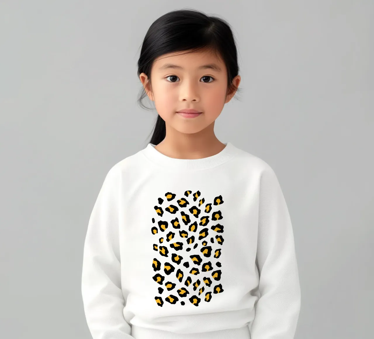 Stampa leopardo Giallo senape felpa bambino da SilverPegasus