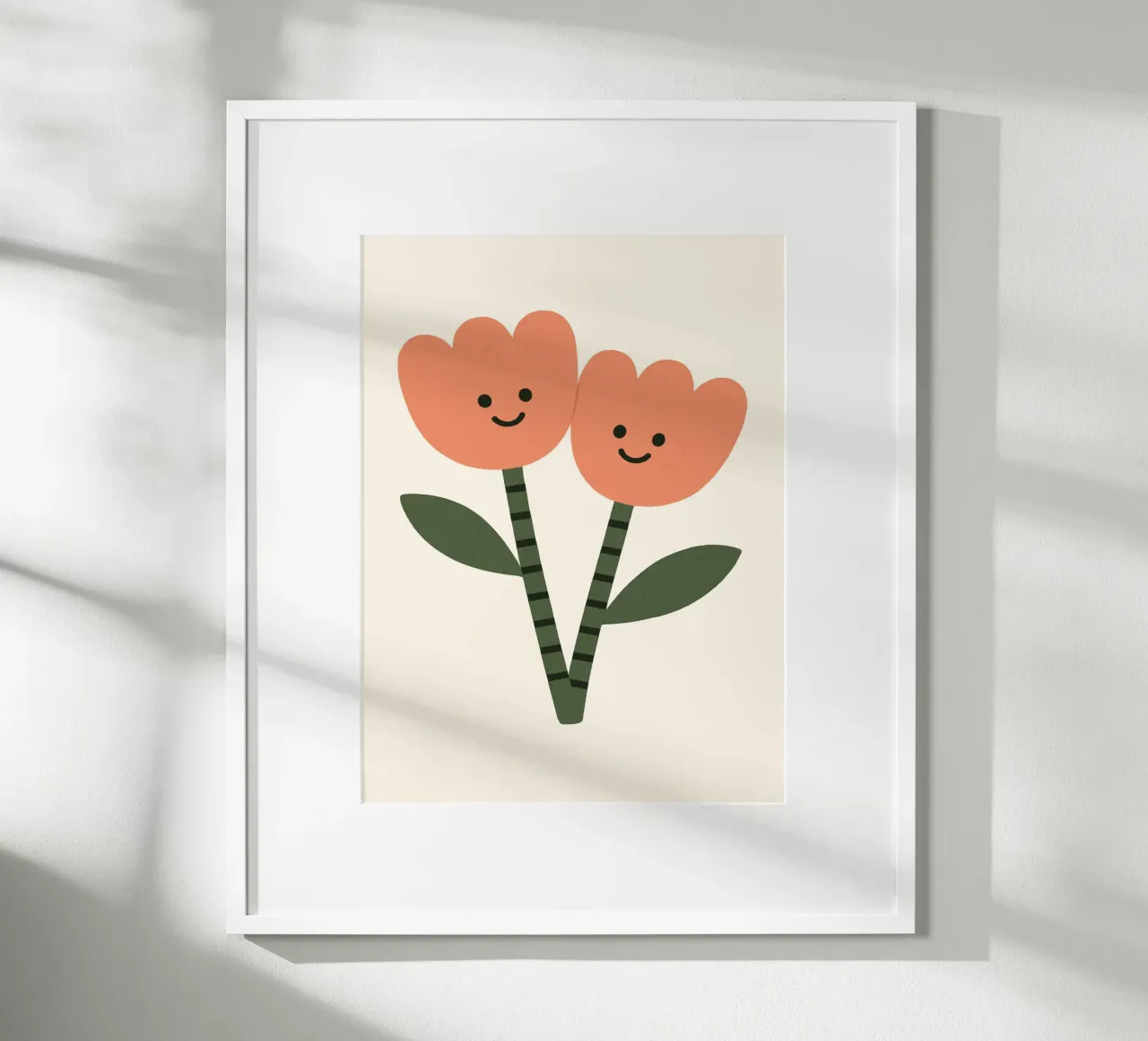 Happy Tulips poster con telaio in plastica da treechild