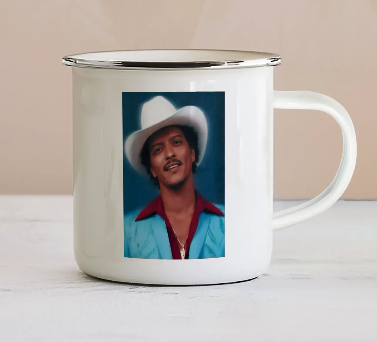 Bruno mars tazza in smalto da Low poly art