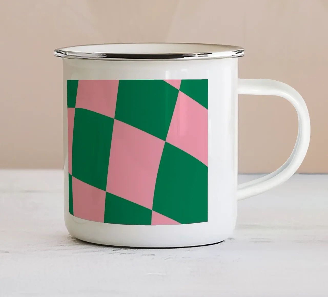 Beatitudine a scacchi tazza in smalto da Kintsugi99
