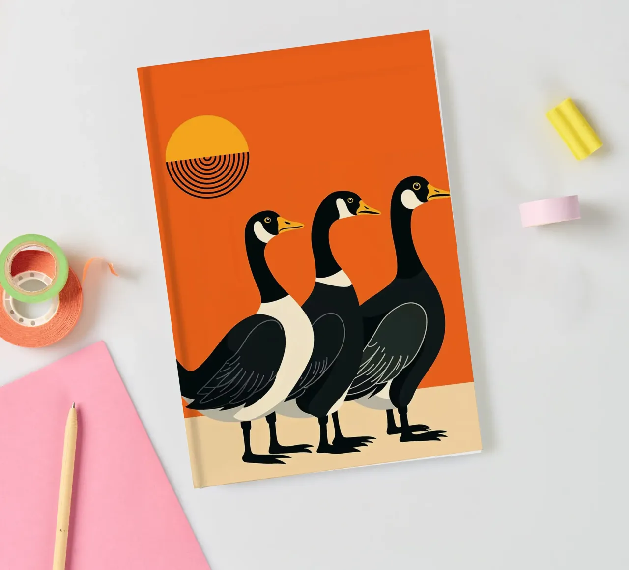 geese birds sunset sun silhouette nature notebook by Dale Edward YoungJr