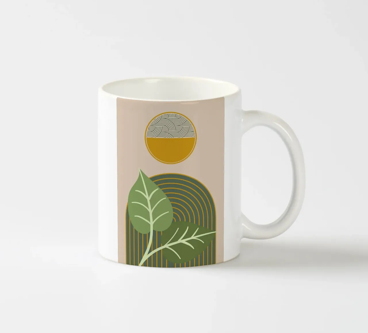 foglie cerchio modelli archi colore verde tazza in ceramica da Dale Edward YoungJr