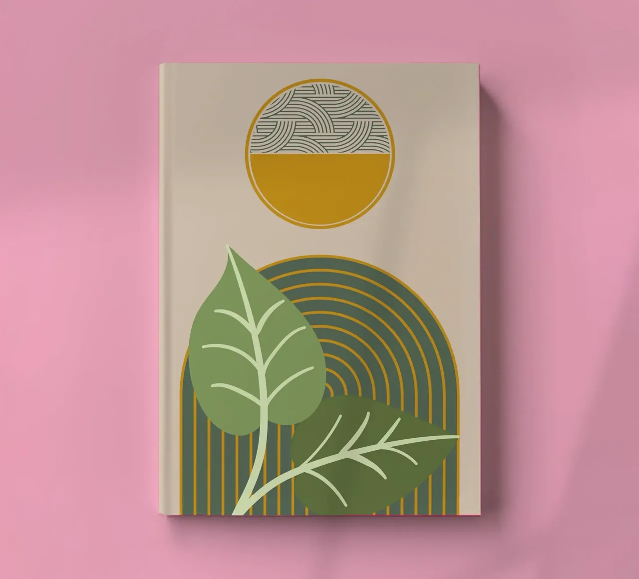 leaves circle patterns arcs green color notebook by Dale Edward YoungJr