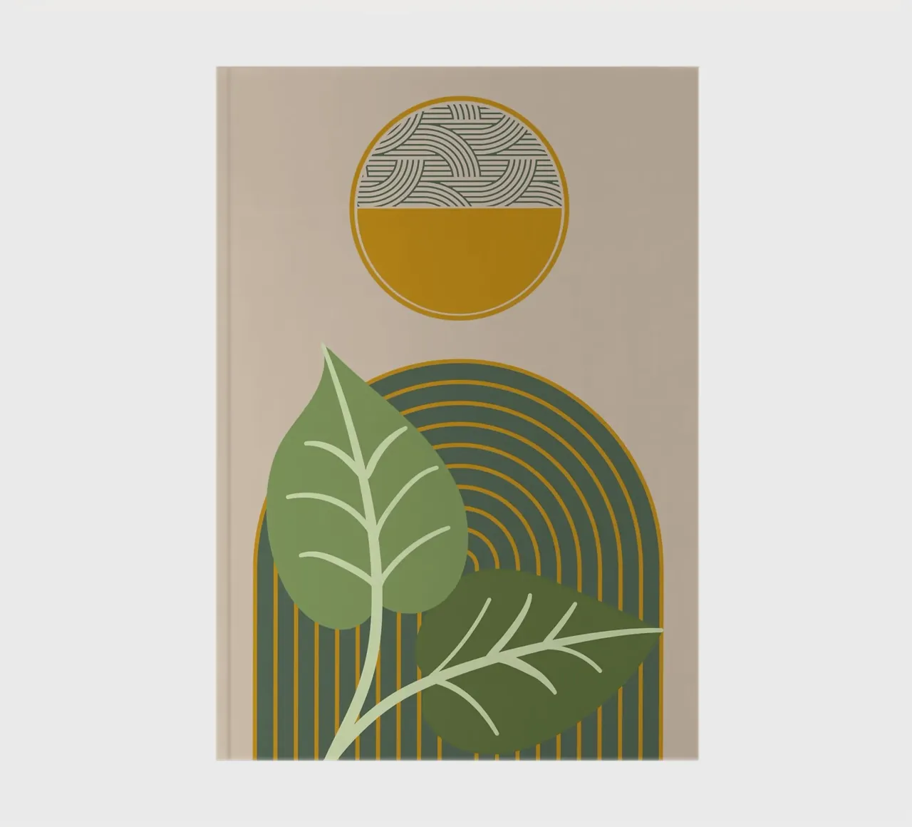 leaves circle patterns arcs green color notebook by Dale Edward YoungJr