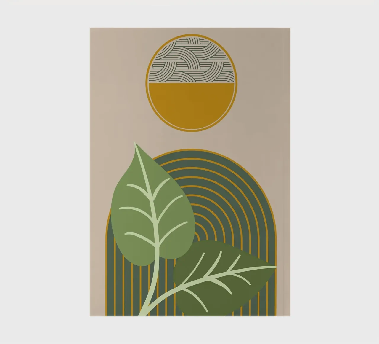 leaves circle patterns arcs green color notebook by Dale Edward YoungJr