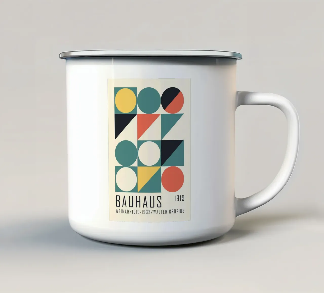 forme geometriche cerchi triangoli quadrati tazza in smalto da Dale Edward YoungJr