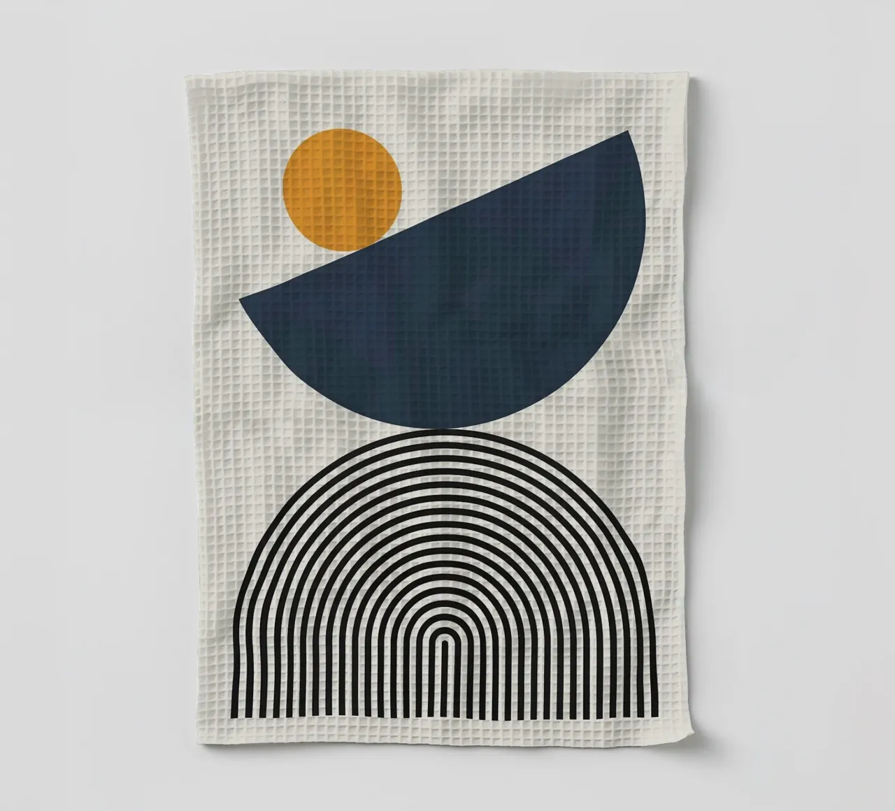 circle semi-circle orange tea towel by Dale Edward YoungJr