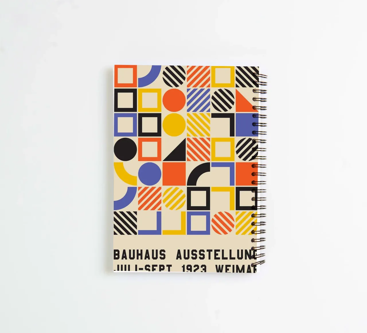 geometric shapes blocks colorful circles spiral notebook by MinimalistPosterCharles