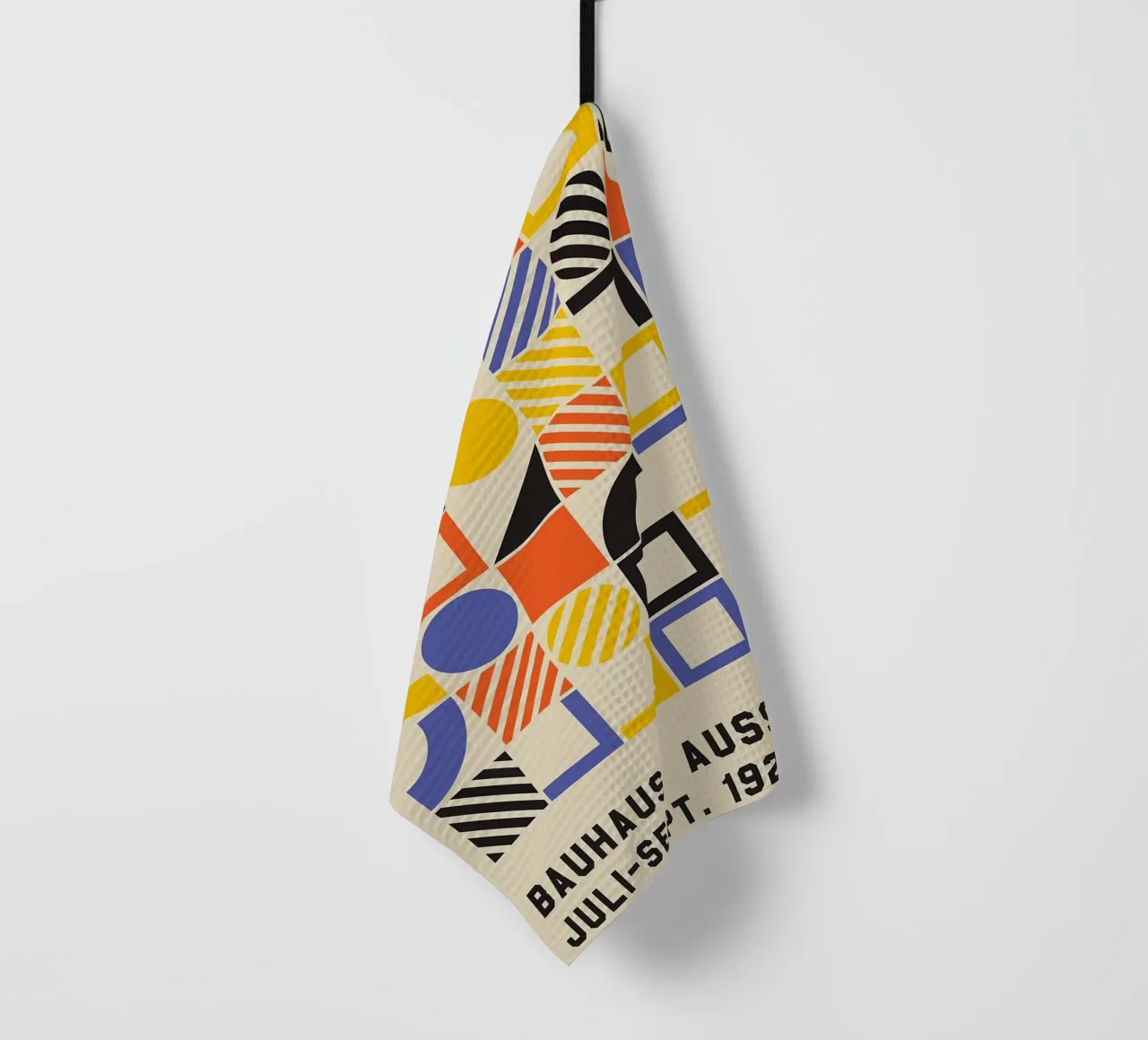 geometric shapes blocks colorful circles tea towel by MinimalistPosterCharles