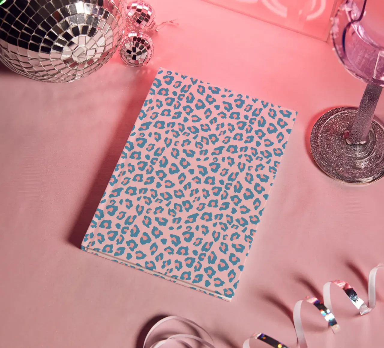 Leopard Print Peachy Blue notebook by SilverPegasus