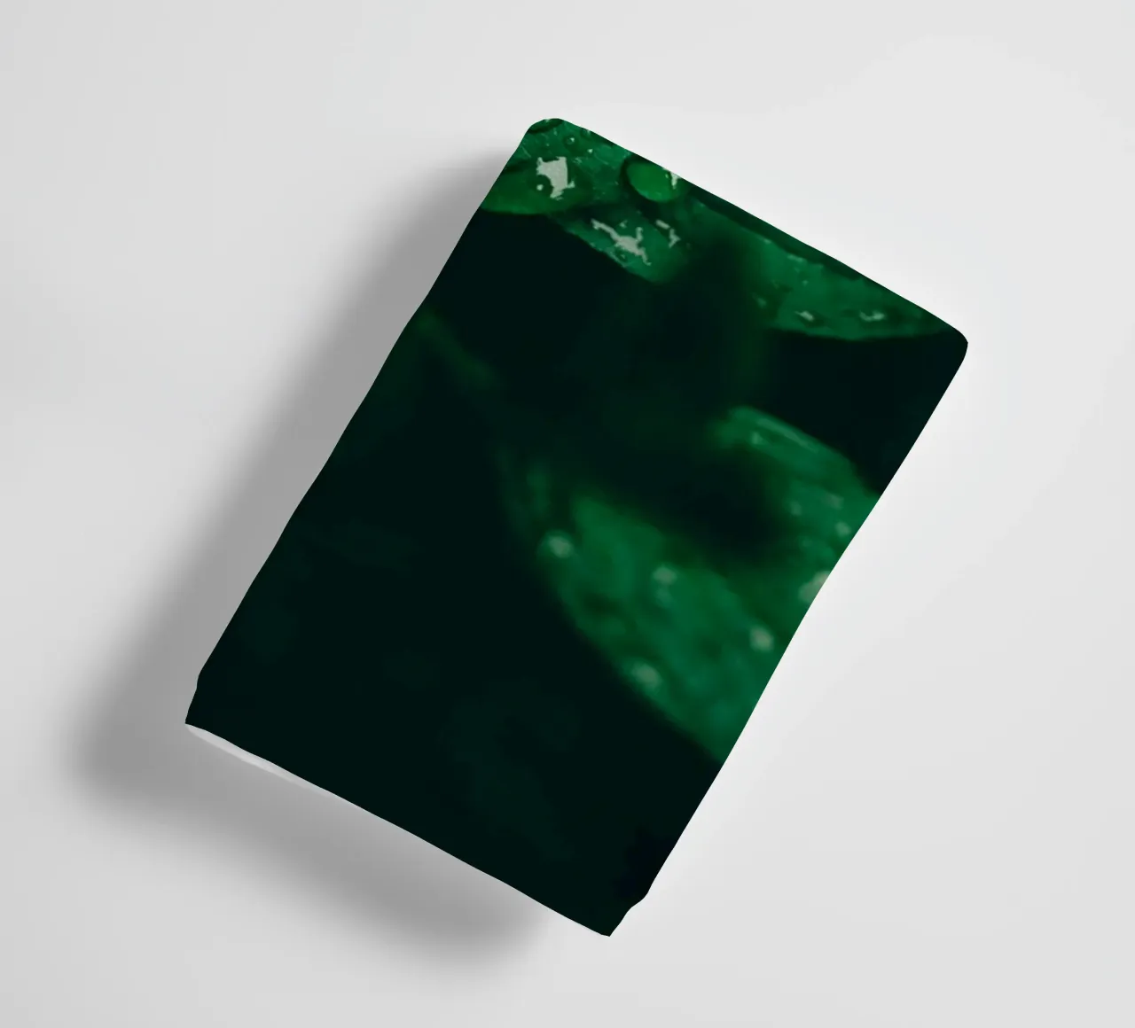 Dark leaf with raindrops - Moody macro plant photo towel by Bold and Retro