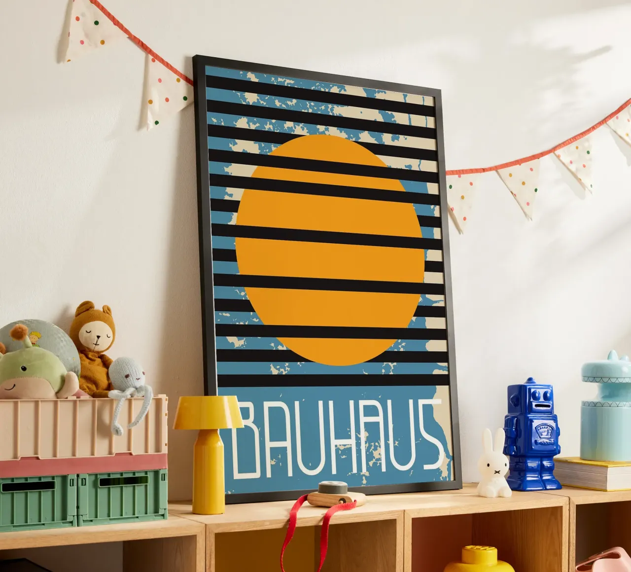 cercle géométrique lignes rayures poster de Purrfect Whiskers Art