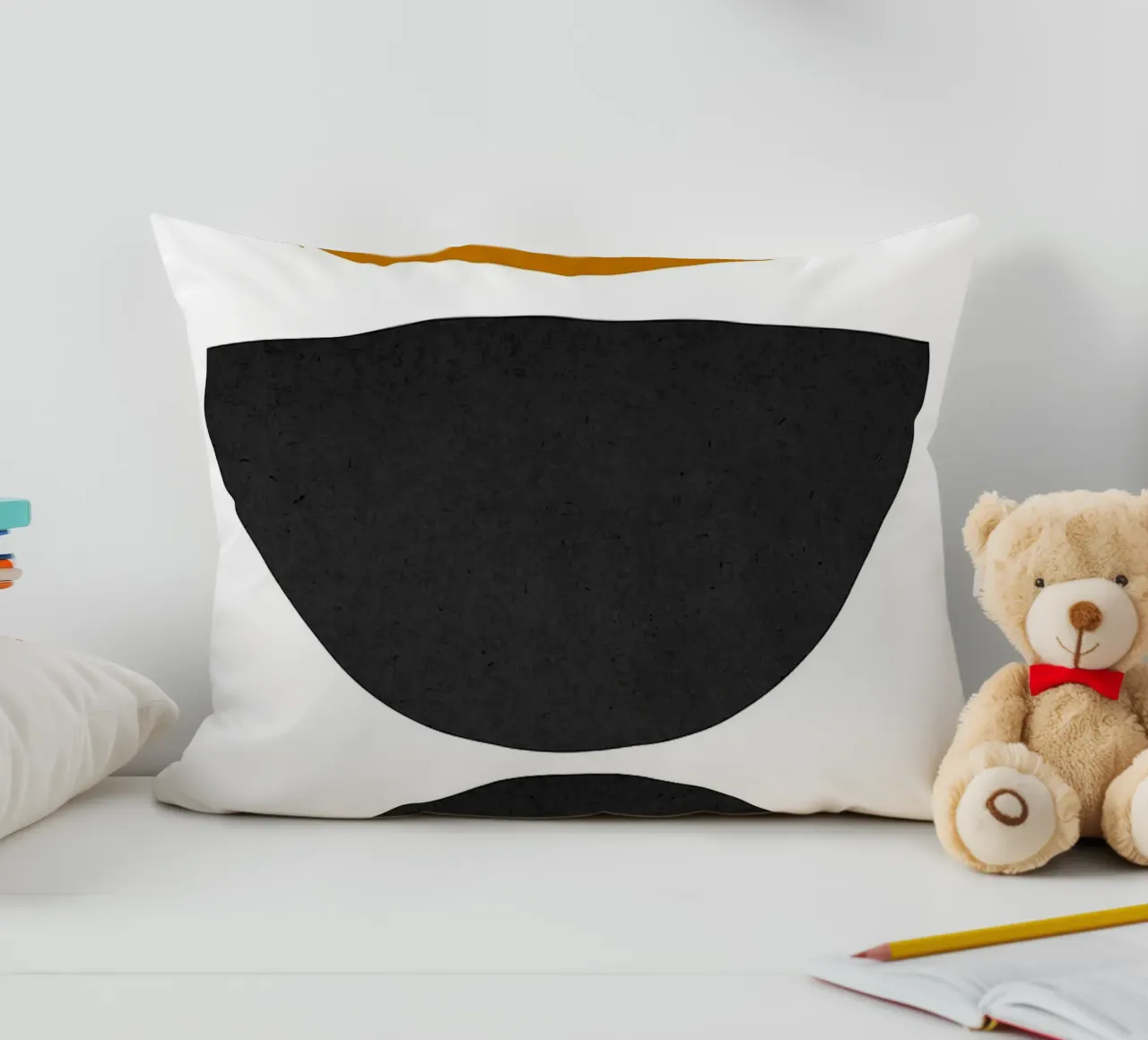 semicerchi forme geometriche contrasto cuscino da Purrfect Whiskers Art