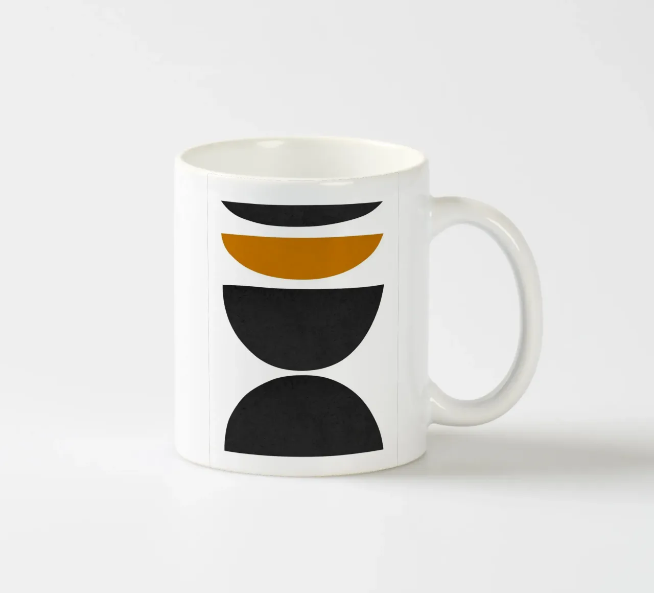 Halbkreise geometrische Formen Kontrast Keramik Tasse von Purrfect Whiskers Art