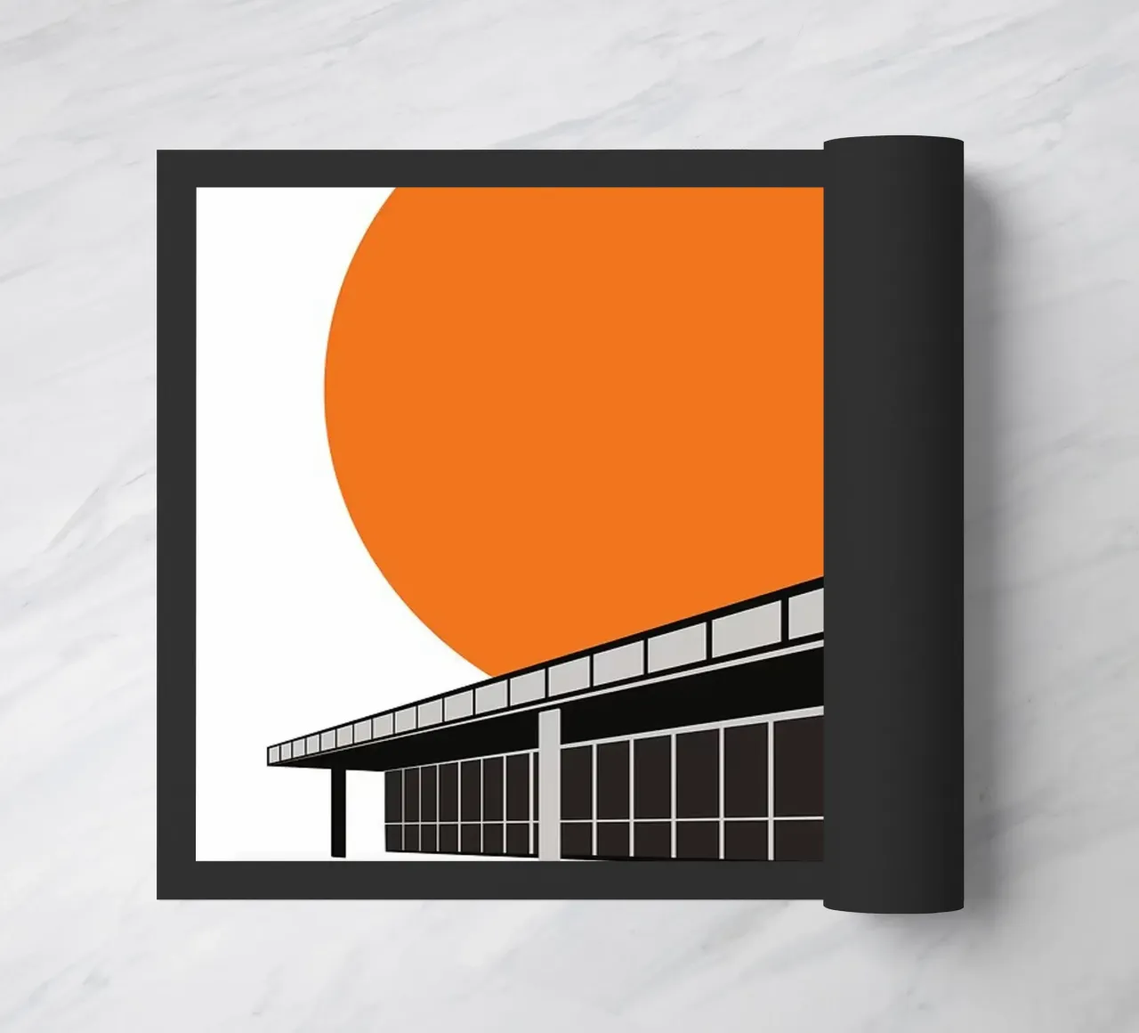 edificio moderno museo design geometrico zerbino da Purrfect Whiskers Art