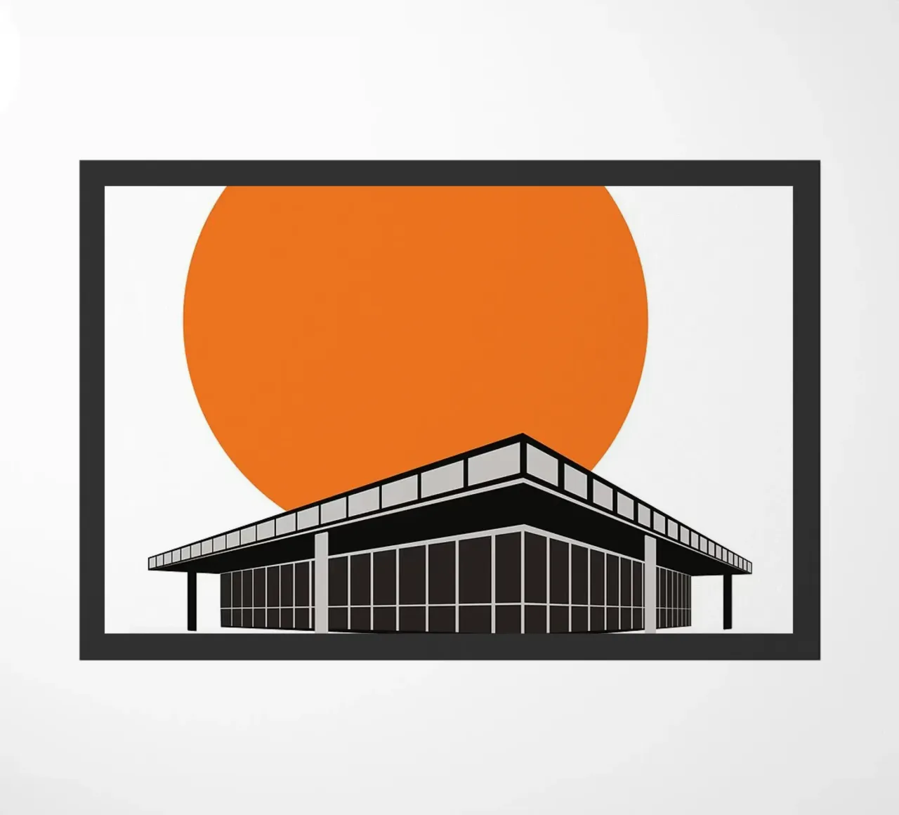 edificio moderno museo design geometrico zerbino da Purrfect Whiskers Art