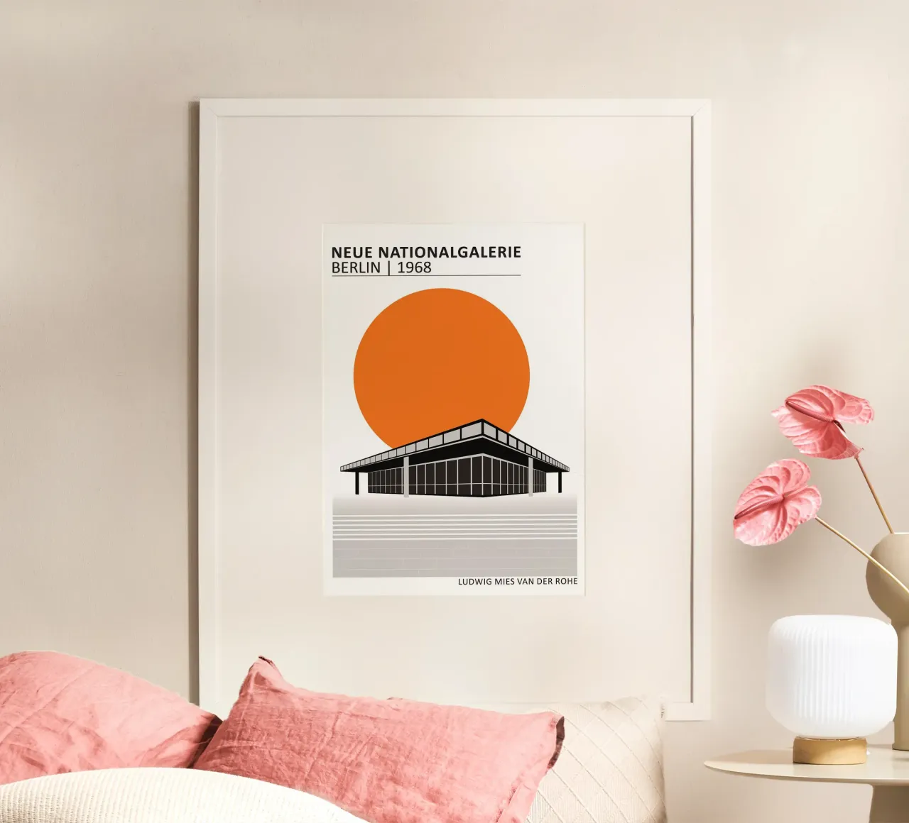 edificio moderno museo design geometrico poster da Purrfect Whiskers Art