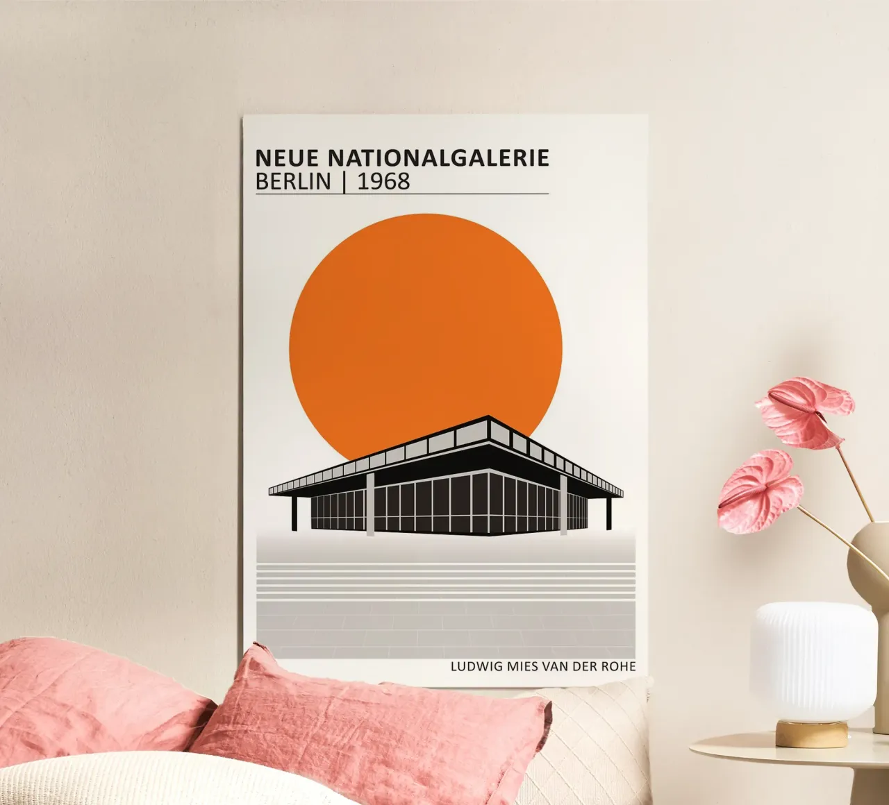 edificio moderno museo design geometrico poster da Purrfect Whiskers Art