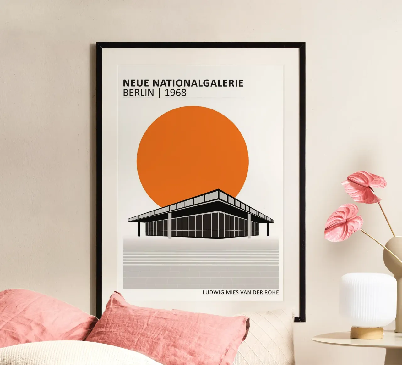 edificio moderno museo design geometrico poster da Purrfect Whiskers Art