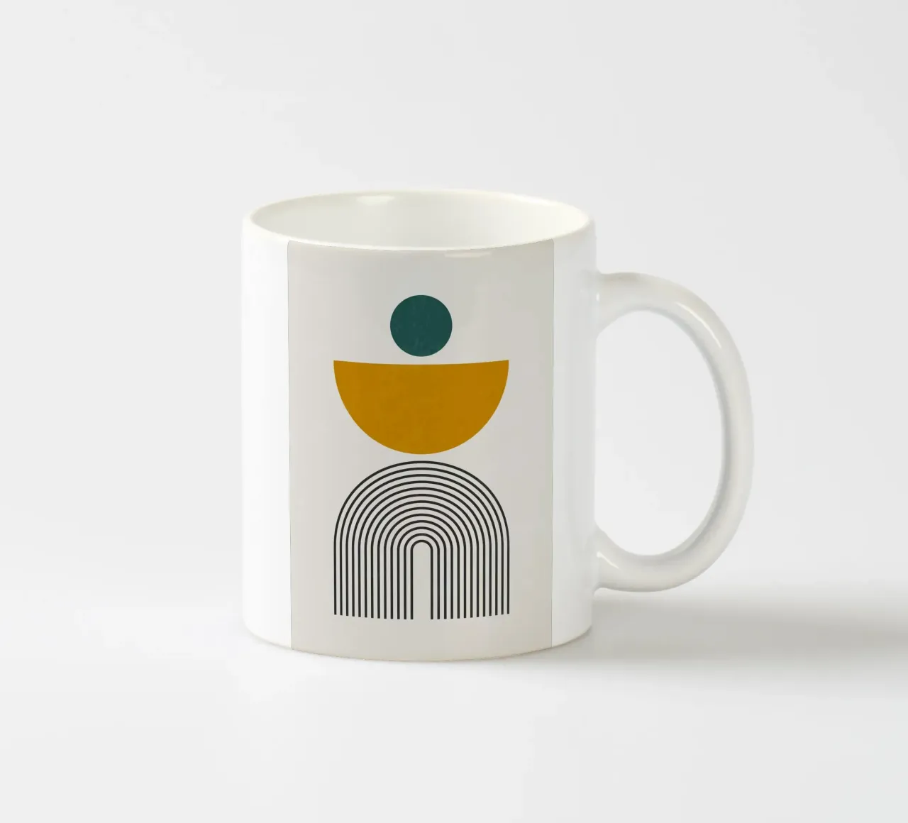 cerchio semicerchio archi linee tazza in ceramica da Purrfect Whiskers Art