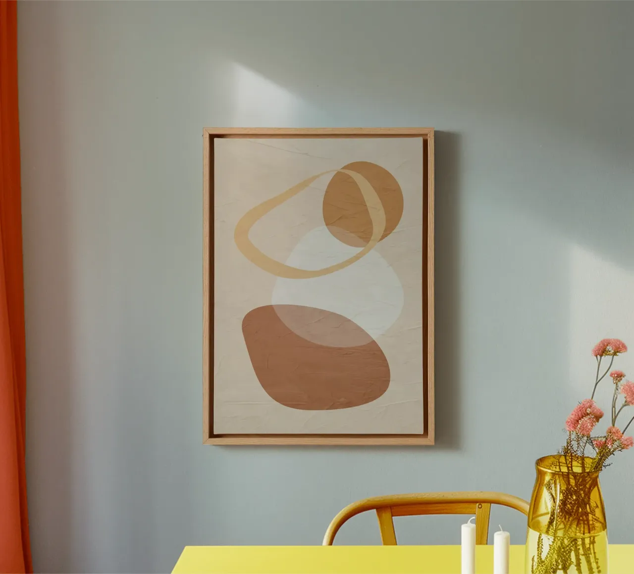 forme geometriche forme organiche tela con Cornice a cassetta da Purrfect Whiskers Art