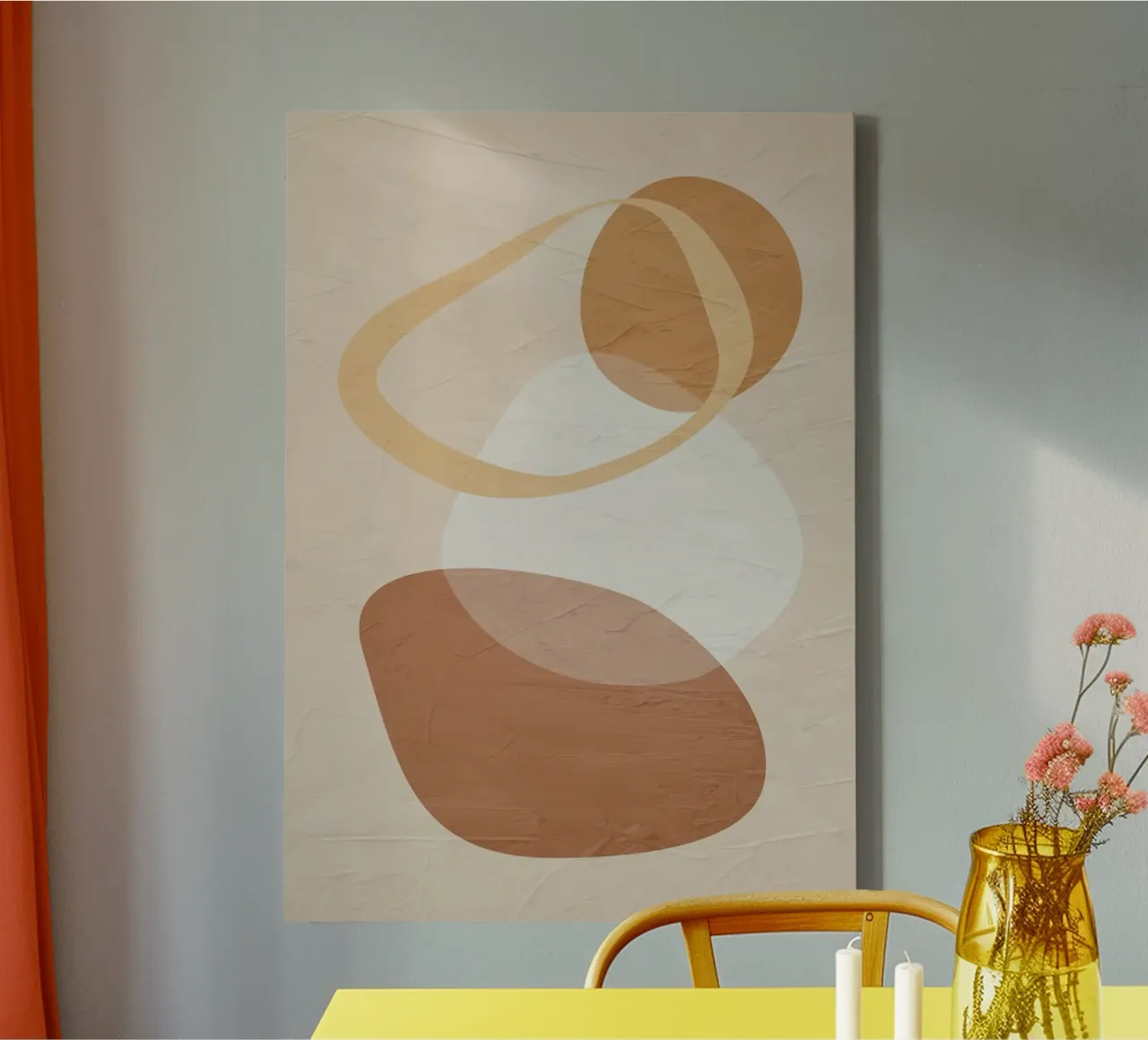 forme geometriche forme organiche tela con Cornice a cassetta da Purrfect Whiskers Art