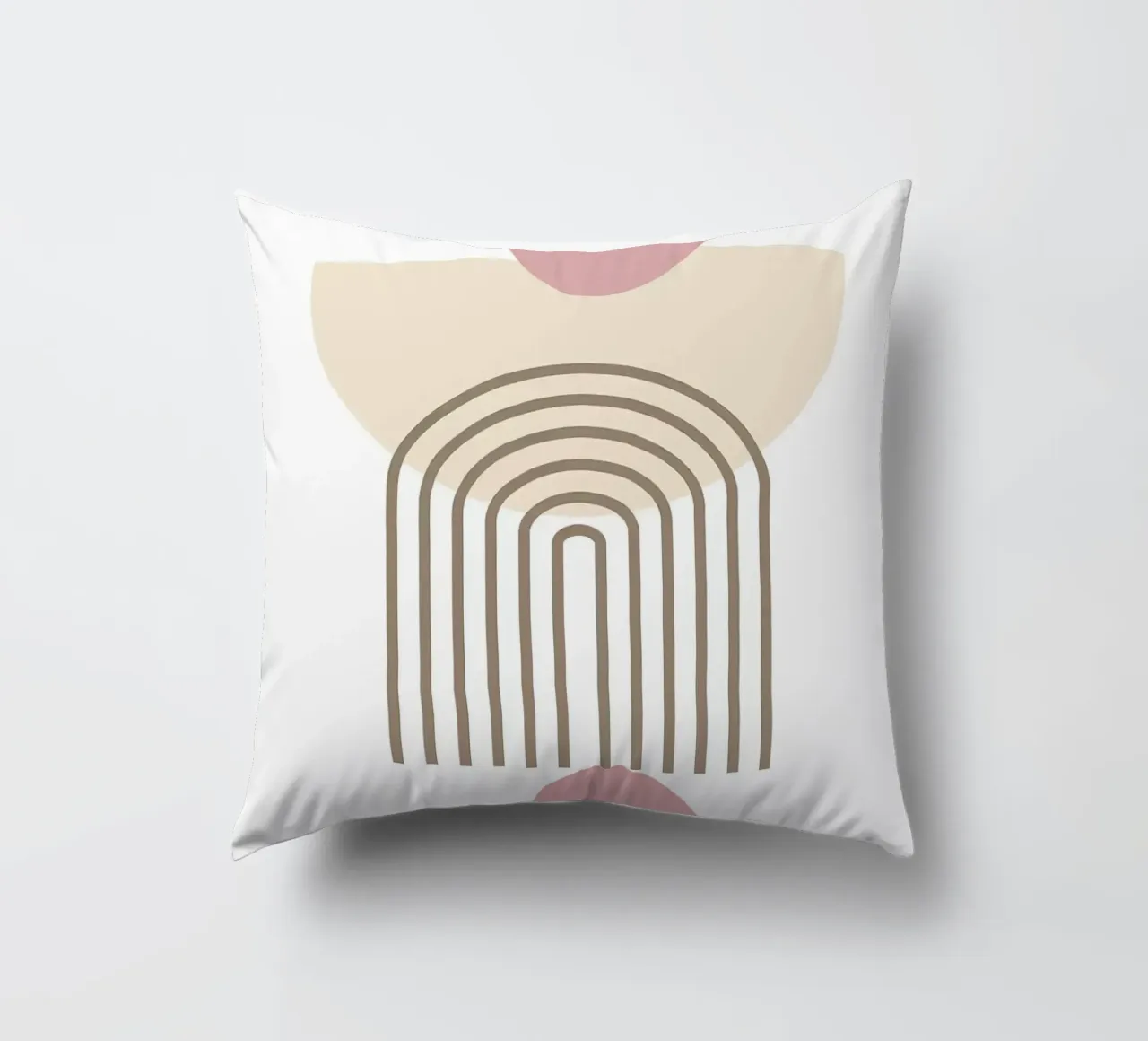 círculo semicírculo geométrico cojín de Purrfect Whiskers Art