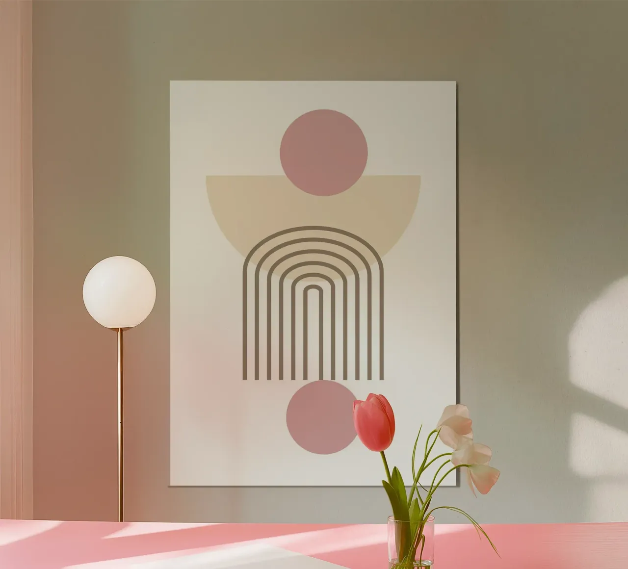 círculo semicírculo geométrico aluminio dibond de Purrfect Whiskers Art