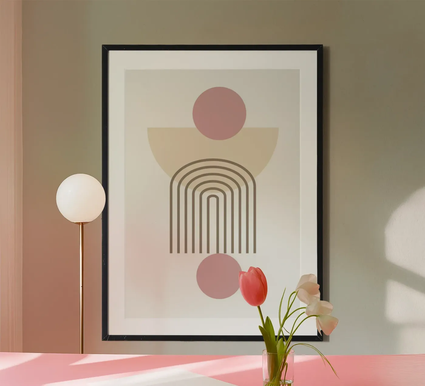 circle half-circle geometric poster by Purrfect Whiskers Art