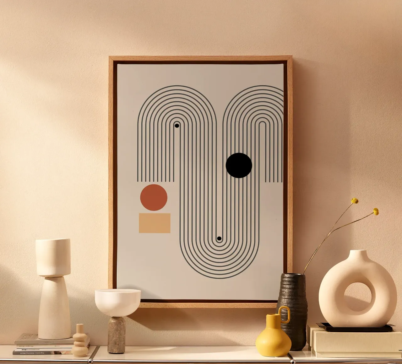 circles lines rectangles maze toile de Purrfect Whiskers Art