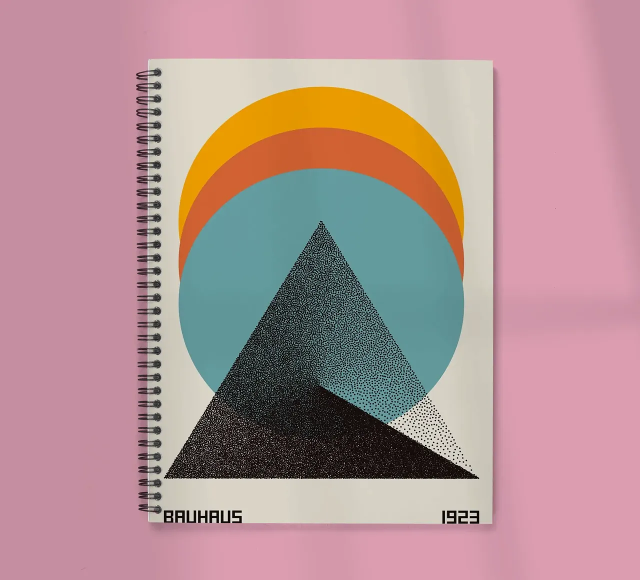 triangle circle geometric shapes spiral notebook by Purrfect Whiskers Art