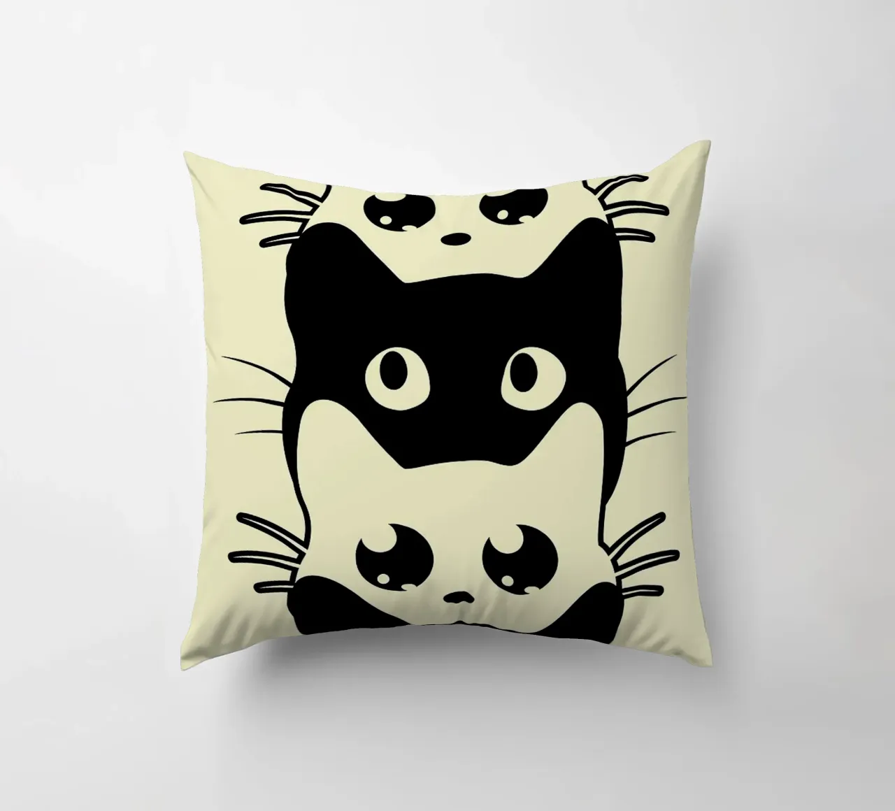 gatto facce di gatto baffi occhi cuscino da Purrfect Whiskers Art