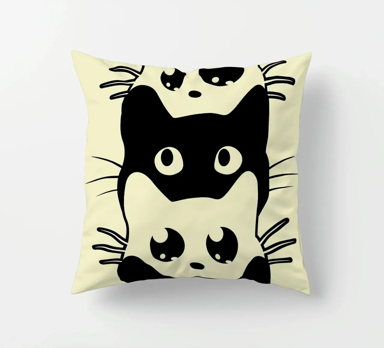 gatto facce di gatto baffi occhi cuscino da Purrfect Whiskers Art