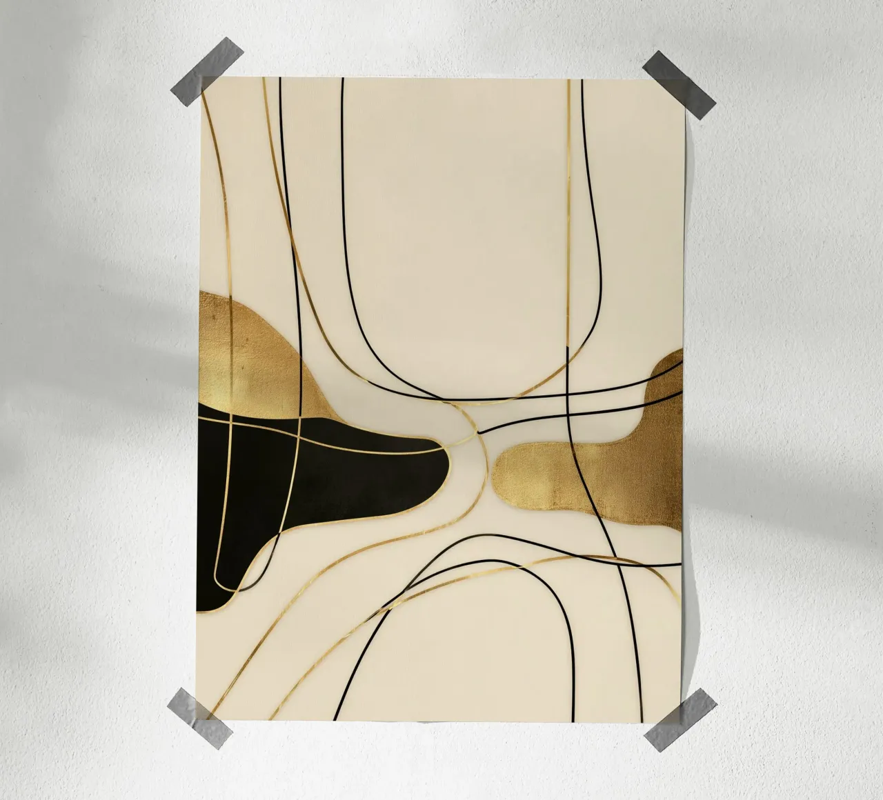 The Golden Thread of Ariadne | Abstract Painting poster with wooden frame by Autofocus