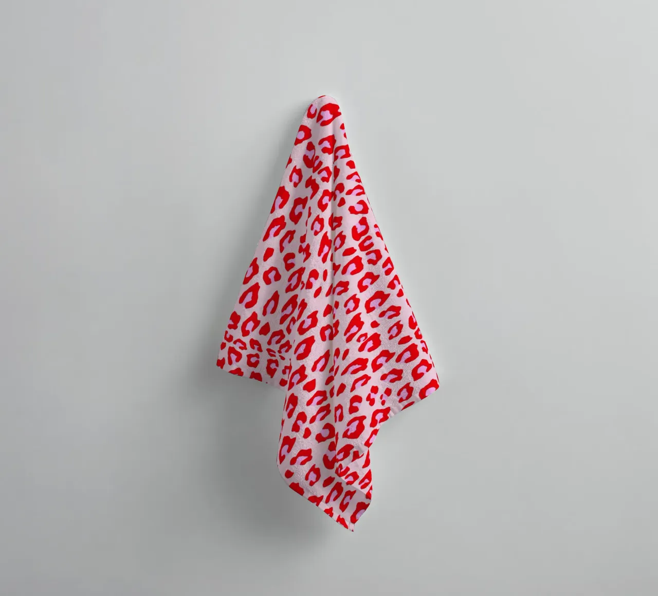 Leopard Print Red and Pink towel by SilverPegasus