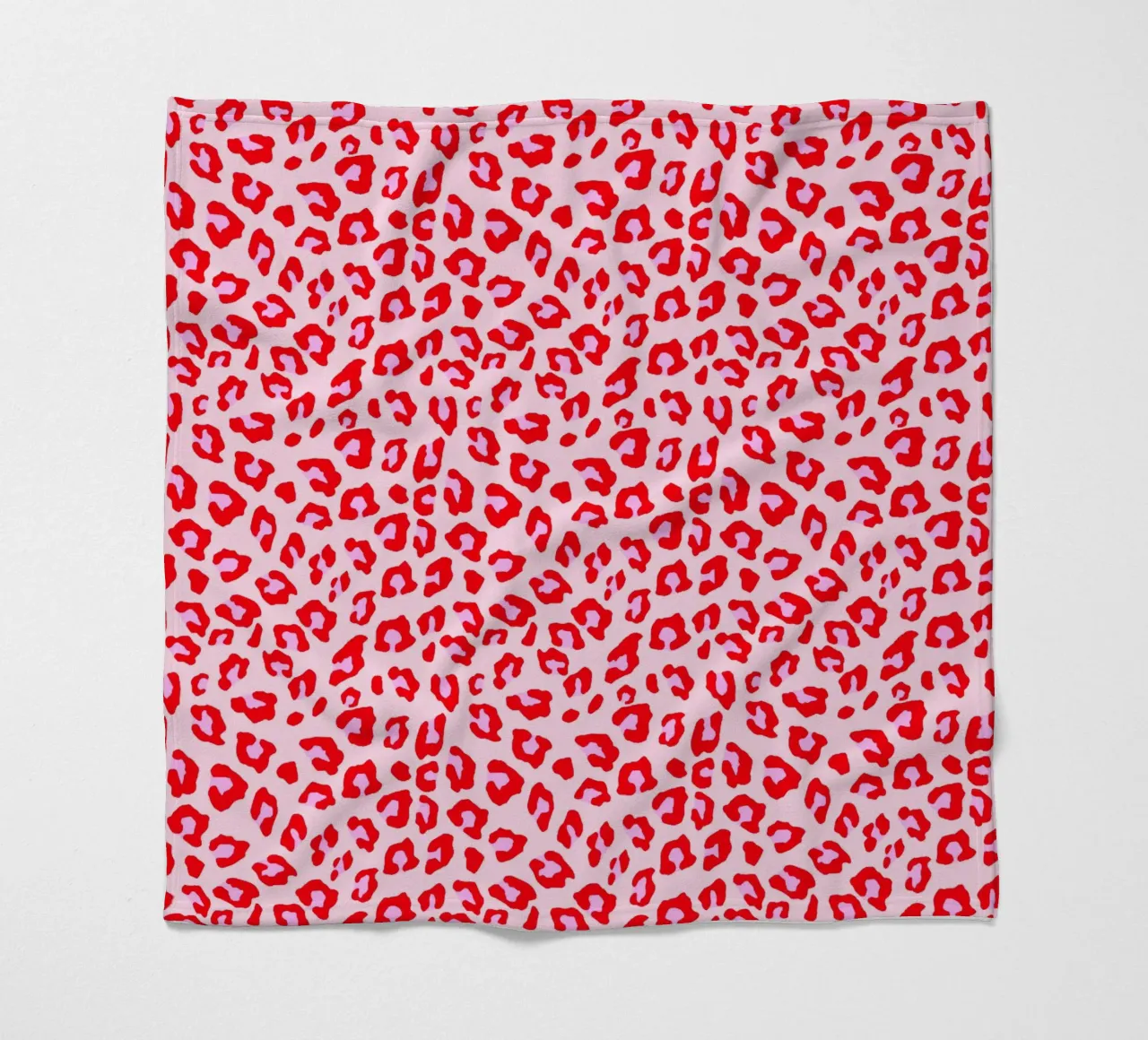 Leopard Print Red and Pink fleece blanket by SilverPegasus