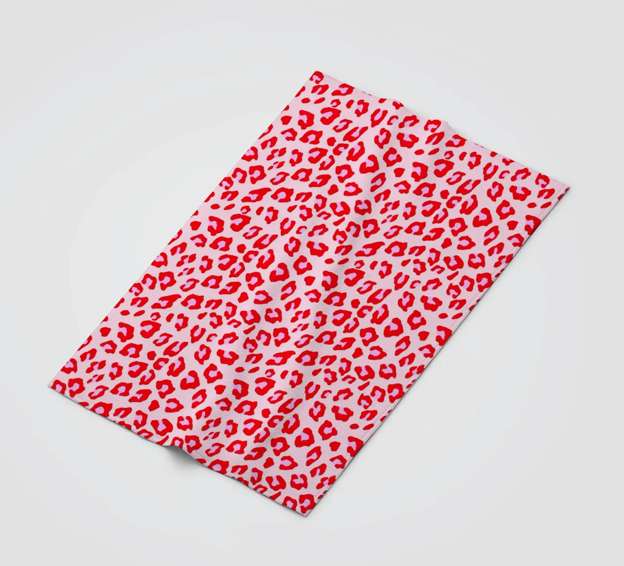 Leopard Print Red and Pink fleece blanket by SilverPegasus