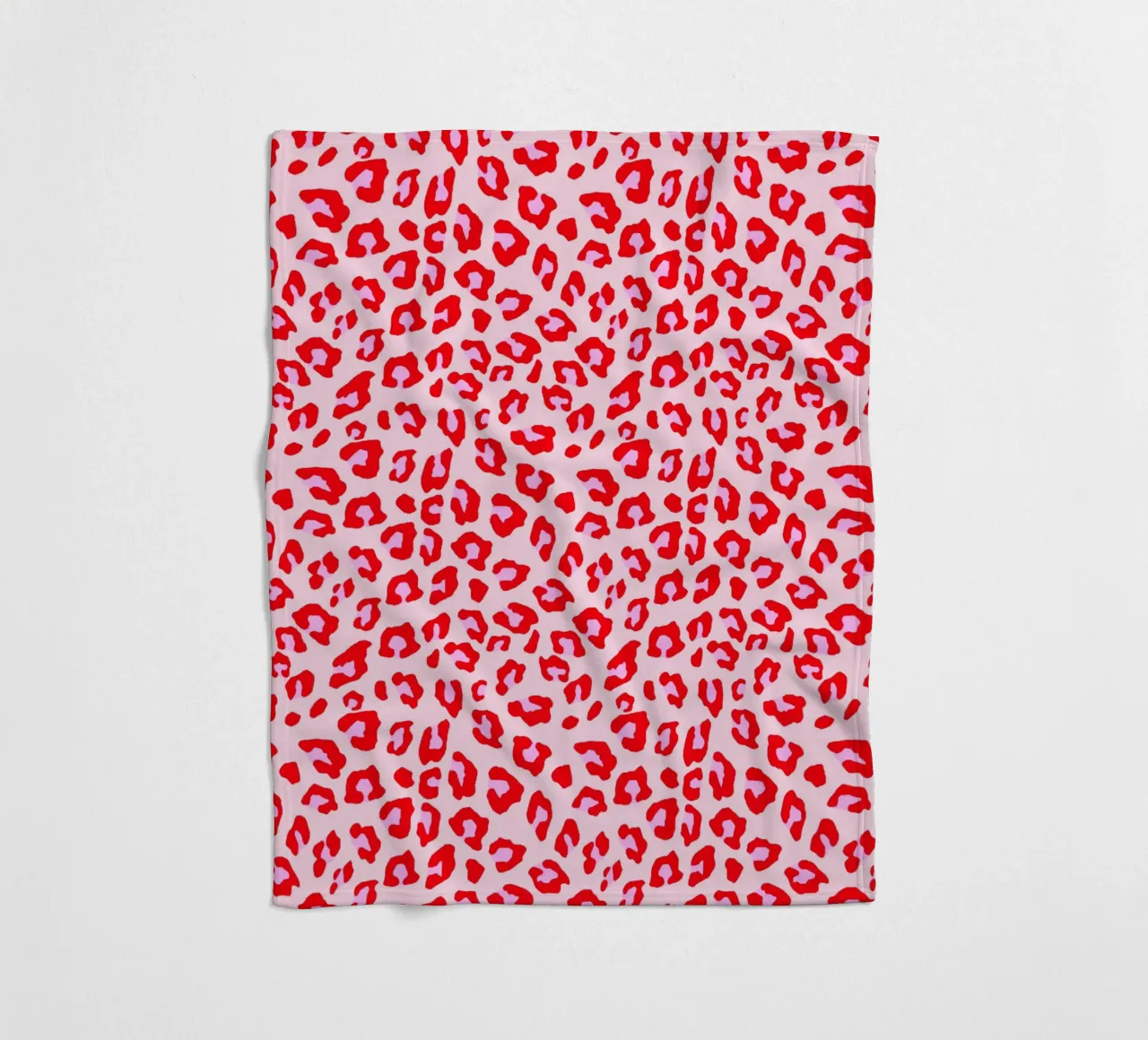 Leopard Print Red and Pink fleece blanket by SilverPegasus
