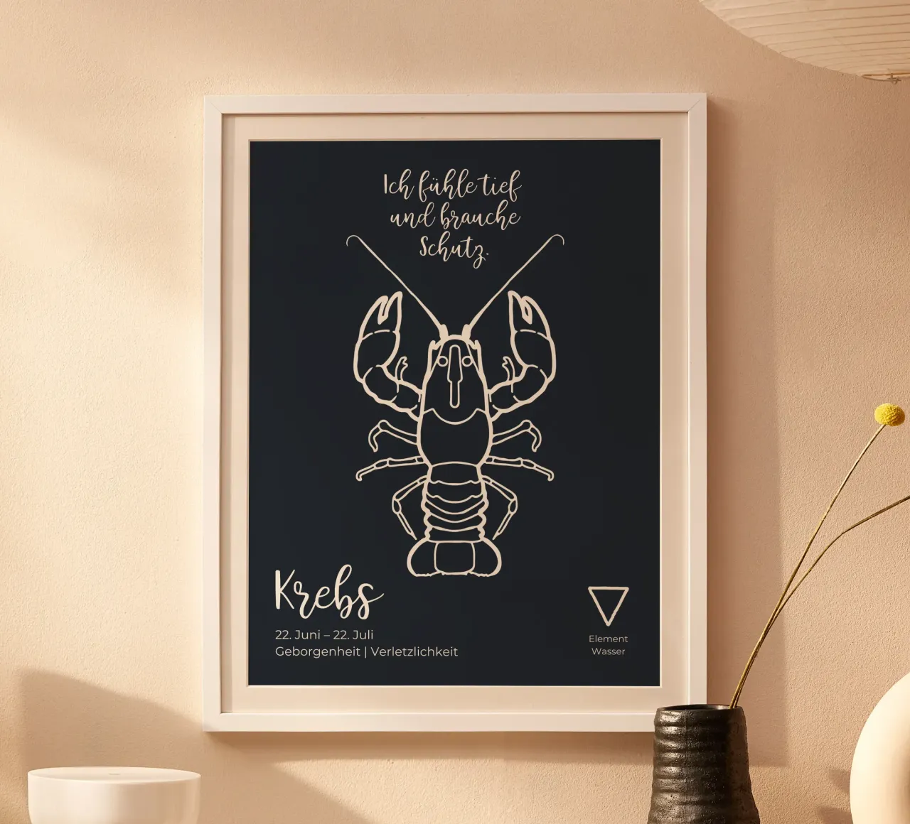 Cancro (22 giugno - 22 luglio) poster con telaio in alluminio da astrobrille